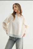 Joh Jermaine Ruffle Sleeve Blouse Cream