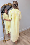 Umgee Gingham Gables Midi Dress Yellow