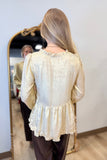 Holiday Season Babydoll Blouse Gold