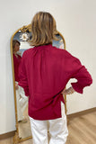 Blaire Split Neck Blouse Currant