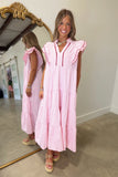 Umgee Cotton Candy Scalloped Midi Dress
