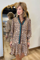 Umgee Mini Dress Leopard Latte