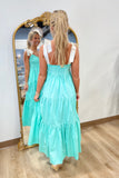 Soft Elegance Shoulder Tie Dress Mint