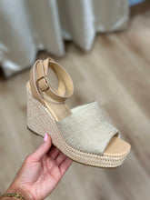 Attire Espadrille Wedge Natural Linen