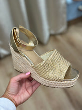 Attire Espadrille Wedge Gold Raffia