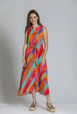 APNY Sleeveless Multi Orange Dress