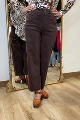 Charlie B Cropped Wide Leg Pant Mocha