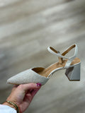 Fabric Pump w Pointed Toe Beige