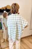 Boxy Button Down Top Sage