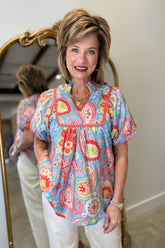 Umgee Pastel Punch Blouse