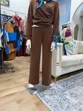 Multiples Knit Wide Leg Pants Coffee