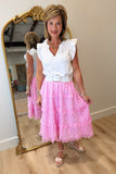 Joh Lizzie Eyelet Lace Skirt Bubblegum