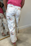 Floral Dream Barrel Jeans Cream