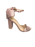 Athena Satin Bow Heel Blush