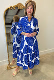 Boho Chic Royal Rose Midi Dress
