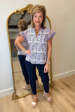 Dylan Kelsey Top Blue Floral