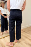 Renuar Cropped Wide Leg Pant Black