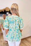 Daisy Daze Blouse Teal