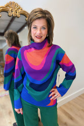 APNY Funnel Neck Pullover Painted Glass