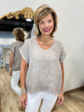 Tempo Paris Basic Linen Top Taupe