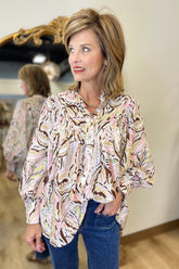 Coco Haze Button Front Blouse