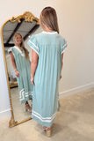 Umgee Trim Detail Midi Dress Mint