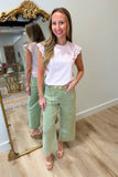 Dear John Audrey High rise Crop Wide Leg Abbey Stone