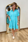Comfort Shirt Dress Aquamarine