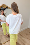 Dylan Caplet Tee White