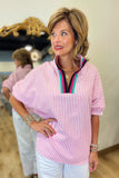 Brillant Stripe Blouse Pink