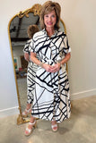 Boho Chic Geometric Shirt Dress