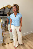Dear John Cruz Boxy Camp Collar Short Sleeve Skyway