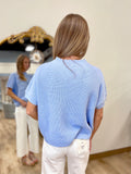 Spring Breeze Drop Shoulder Sweater Blue