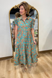 Copper Flower Fields Midi Dress