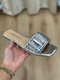 Ellie Buckle Strap Sandal Silver
