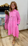 Tempo Paris Shirt Dress Fuchsia
