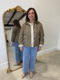 Boho Floral Jacket Olive