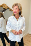 Joh Weena Feathered Shirt White