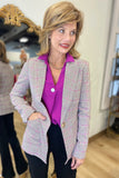 Renuar Plaid Blazer Mulberry