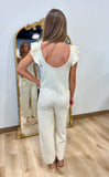 Ruffle Essence Jumpsuit Ecru