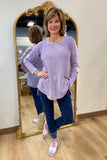 PBJ Seed Stitch Pullover Lavender