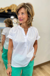 Renuar Gathered Back Blouse White