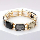 Emerald Cut Gem Stretch Bracelet