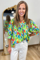 Tiptoe in Tulips Top Multi