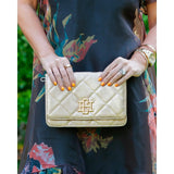Caroline Hill Bryn Clutch/Crossbody Gold Shimmer Ld