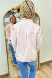Sunset Stripe Ruffle Collar Top Peach