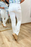 Bayeas Mid Rise Flare Pants White