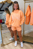 Lulu Mac Stitch Mockneck Terrycloth Top Orange