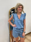 Karlie Denim 2 Piece Short Set