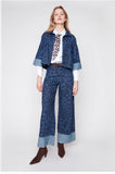 Renuar Cropped Jacket Indigo Leopard